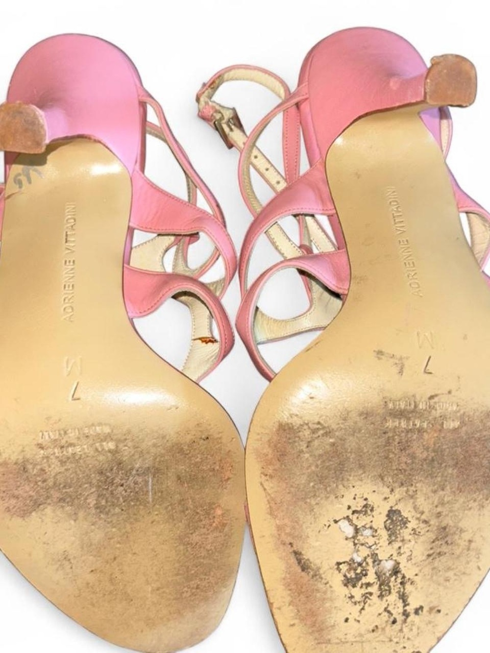 Pink Leather Cutout Sandals - Picture 5 of 5